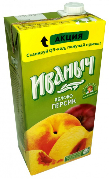 Нектар Иваныч яблоко персик/яблоко 2 л. Фирма "Нектар"