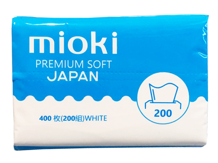 Салфетки бумажные Mioki двухслойные 200 шт. мягкая упаковка