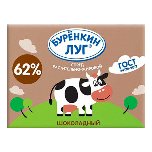 Спред растительно жировой шоколадный "Буренкин луг" 62% 500г. с ЗМЖ ООО "7 утра"