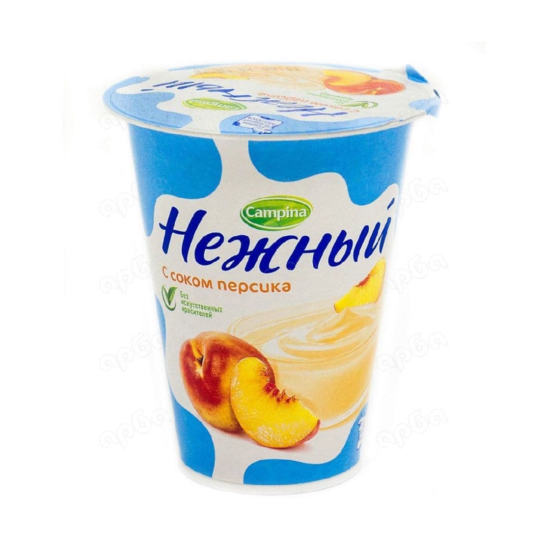Продукт йогуртный Нежный, с соком персика, БЗМЖ, 2,5% 350гр, Эрманн ООО