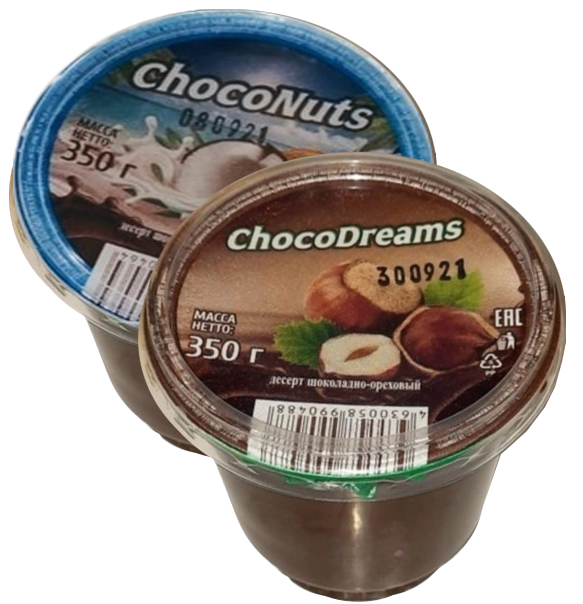 Паста шоколадно ореховая, шоколадно кокосовая 350 гр. ООО "ДМФ"