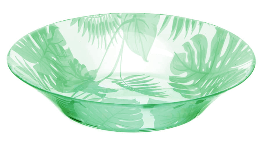 Тарелка глубокая с декором Листья 22 см упрочнен стекло