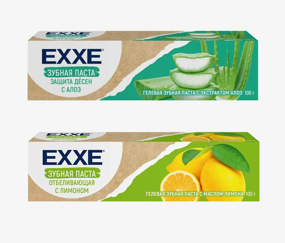 Зубная паста EXXE отбеливающая с лимоном/защита дёсен с алоэ, 100 г