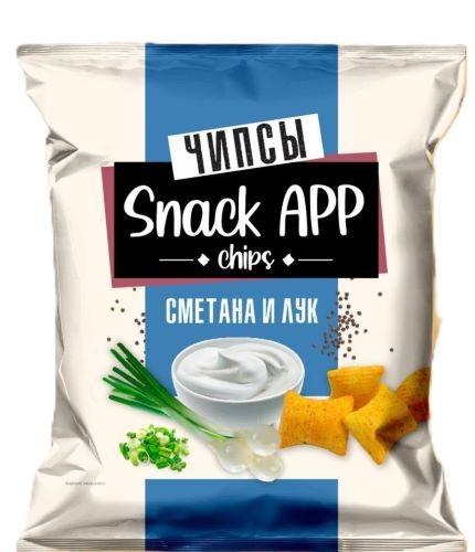 Чипсы пшеничные Sneck App 275г со вкусом "Сметана и лук"
