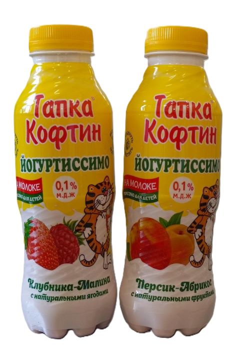 Молочный йогуртный напиток Тапка Кофтин МДЖ 0,1%, 420г БЗМЖ ООО "Интерпродукт