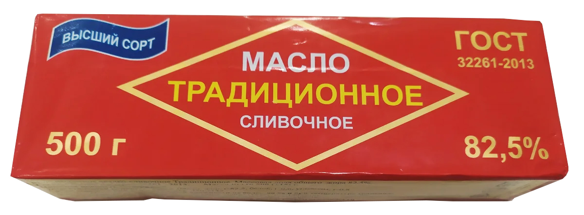 Масло сладко сливочное Традиционное мдж 82,5% 500 гр РуМилк ООО