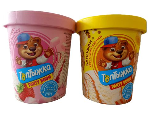 Мороженое пломб. с аром.ванил. и напол. клуб. маршм. ТМ ТОПТЫЖКА ГОСТ МДЖ 12%, БЗМЖ, 270 г АО МИЛКОМ