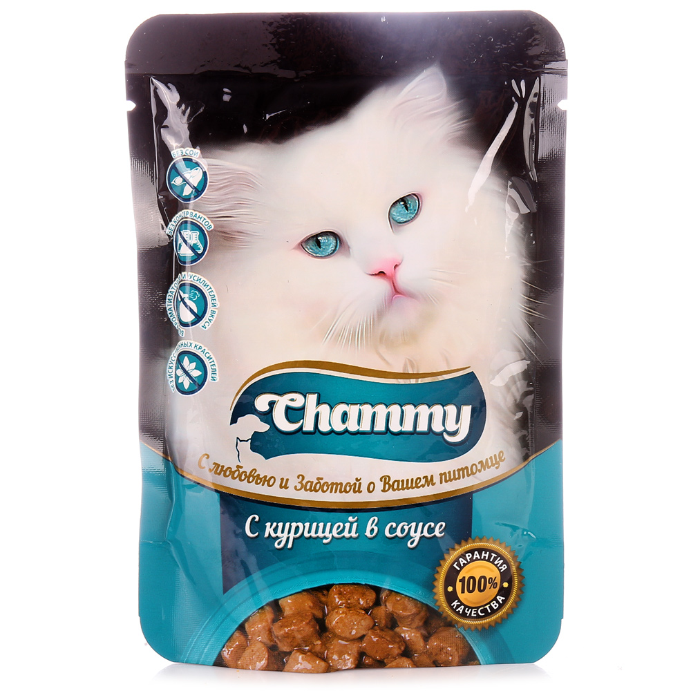 Корм для кошек Chammy 100 г с курицей в соусе ООО Форсаж