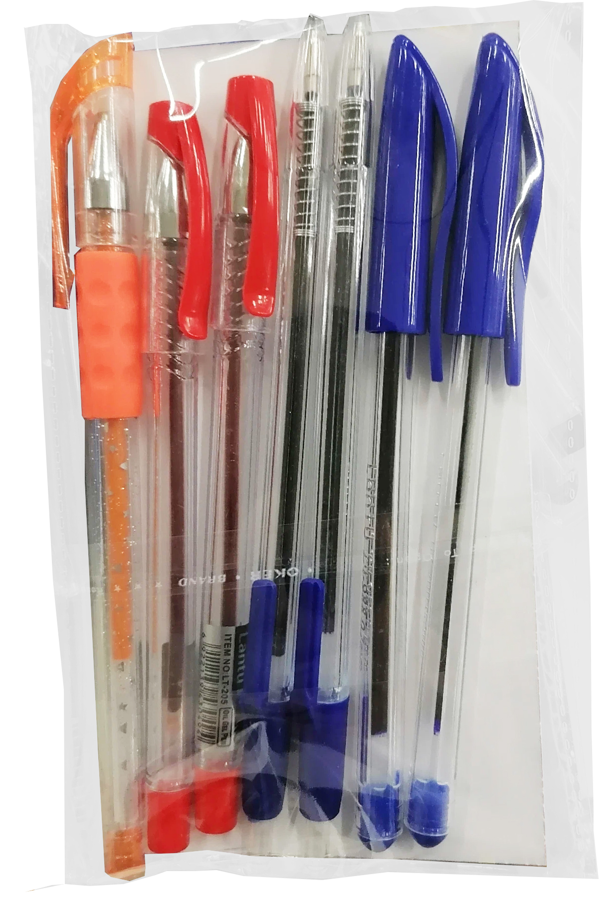 Набор из 7 ручек: 4 шариковые ручки, синие LANTU 0.7мм 3 гелевые ручки 0.7мм , в упаковке ПЭТ, р