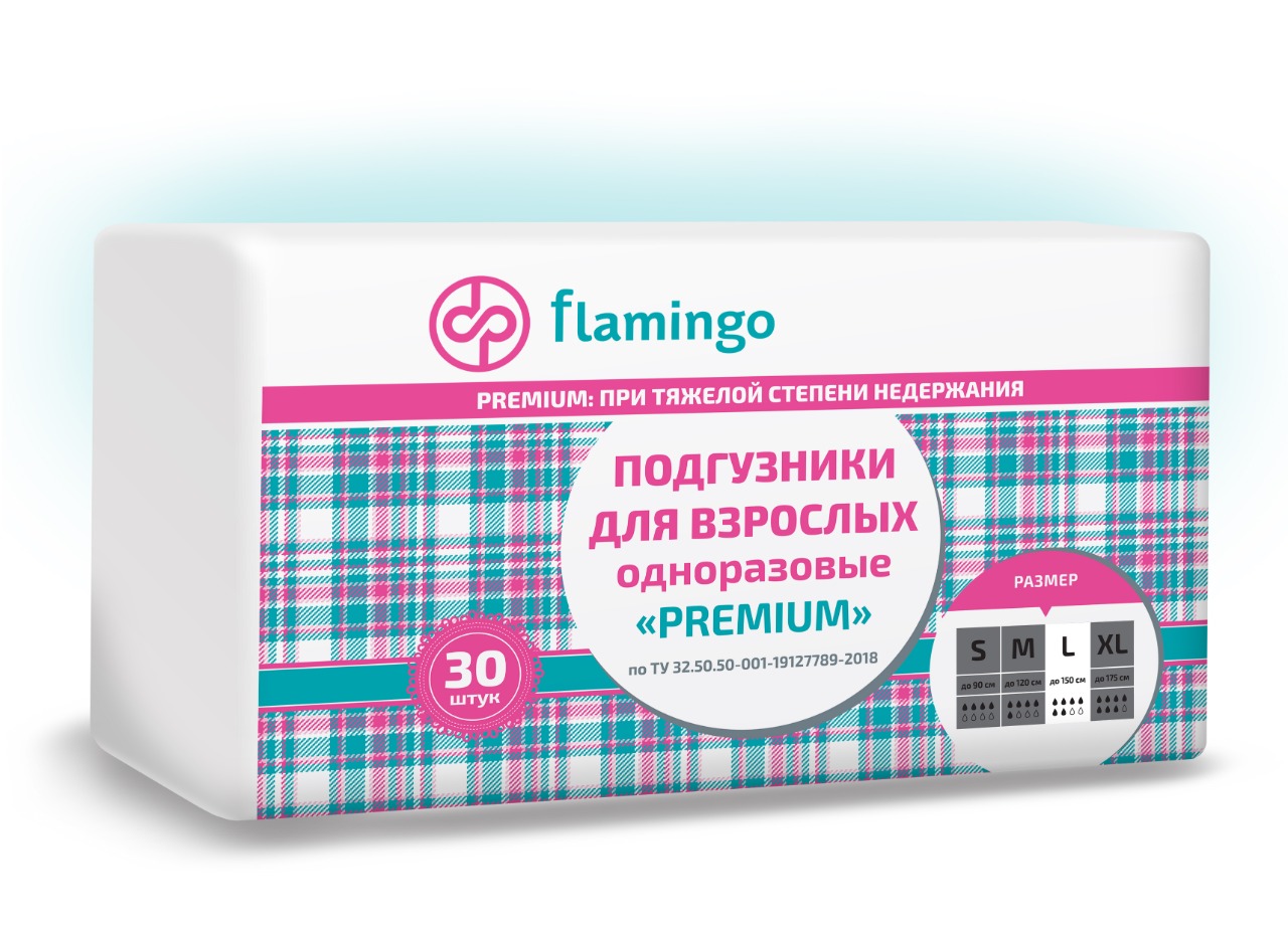 Подгузники для взрослых Flamingo , размер L, Standard, 30шт ООО "Фламинго"