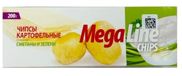 Чипсы MegaLine 200г Со вкусом Сметаны и зелени