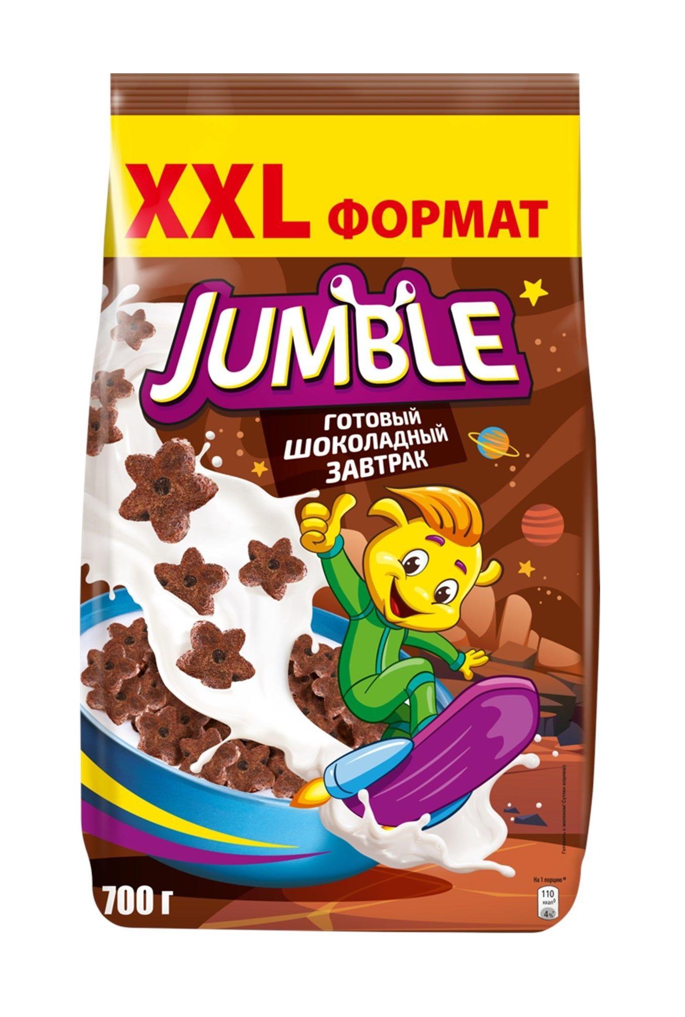 Готовый шоколадный завтрак звёздочки Jumble от Nestle 700гр м/у, Сириал Партнерс Рус ООО
