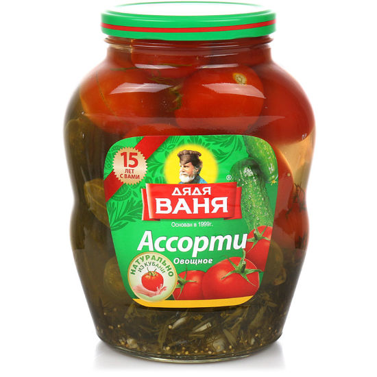 Ассорти овощное (огурец, томат) Дядя Ваня 1,8 л