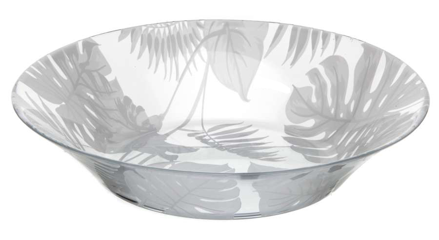 Тарелка глубокая с декором Листья 22 см упрочнен стекло