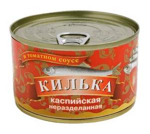 Килька каспийская неразделанная в т/с, ключ, 250гр ГОСТ, РРМ