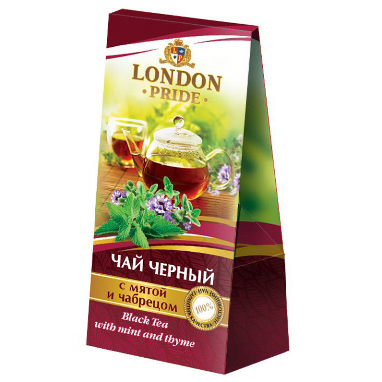 Чай Лондон Прайд черный листовой с натуральным чабрецом 200г м/у 