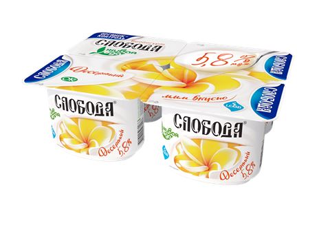 Йогурт Слобода "Десертный" 5,8% жирность 4*125 гр БЗМЖ Эфко АО