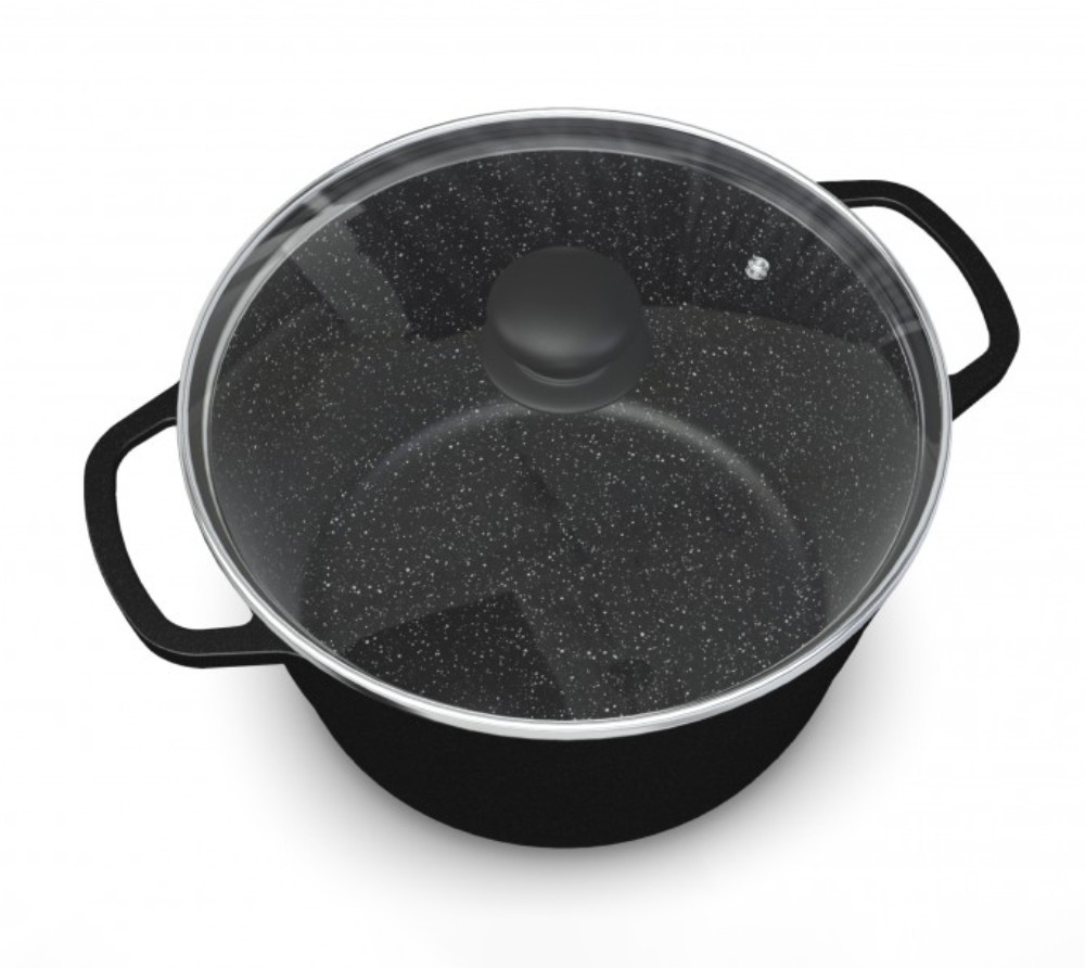 Кастрюля 4л, литой аллюминий, а/п покрытие, стекл.крышка 