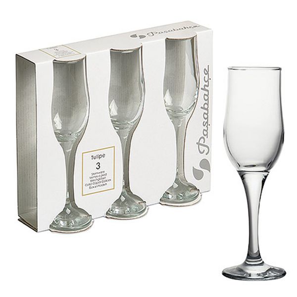 Набор бокалов для шампанского с декором (3 штуки)
