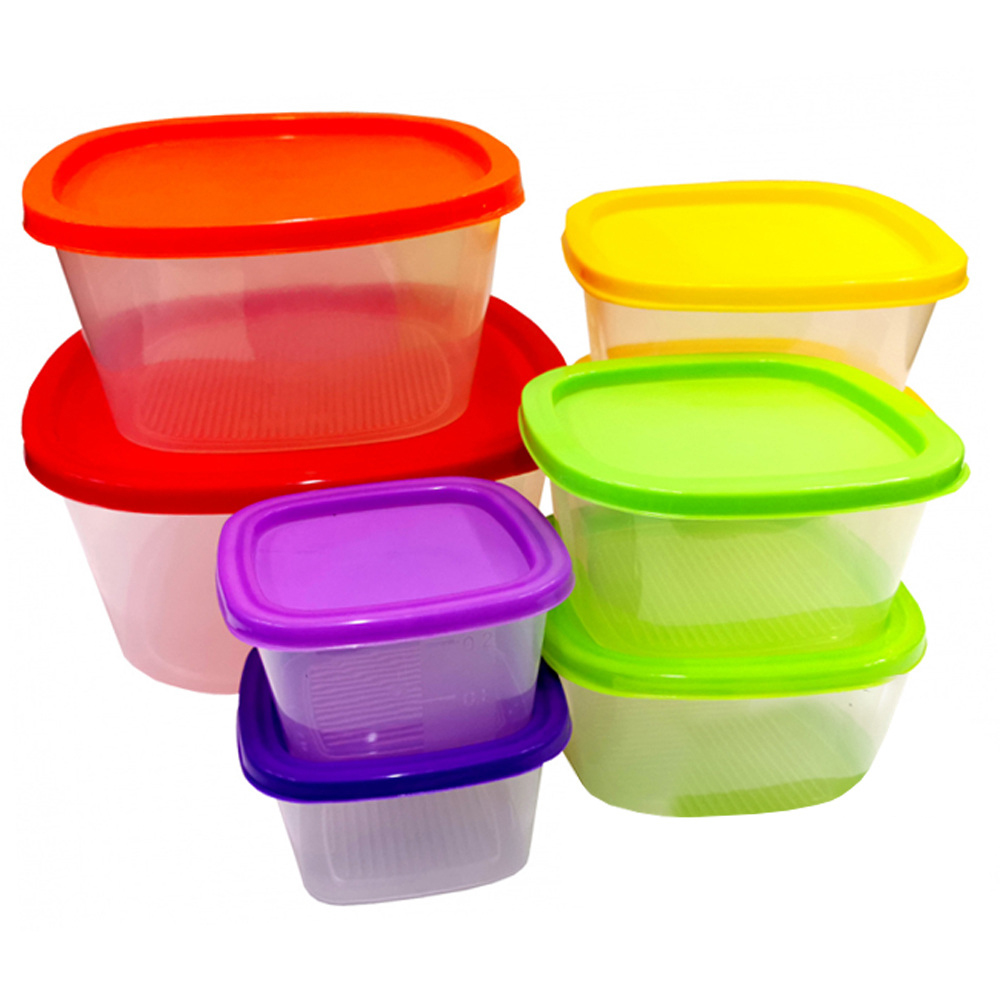 Набор емкостей для продуктов квадратных Fusion 8шт (1х2,6 1х1,7 2х1,1 2х0,65 2х0,33 л)