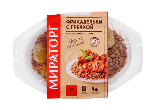 Фрикадельки с гречкой под красным соусом Мираторг 260г