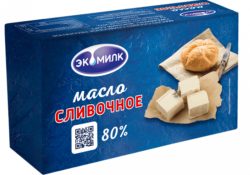 Масло сливочное ГОСТ Экомилк 80% 380 гр БЗМЖ