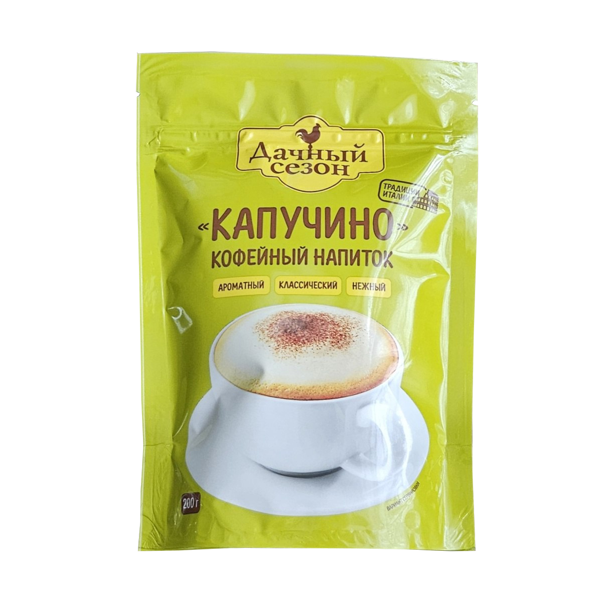 Напиток кофейный растворимый порошкообразный "Капучино" ТМ "Дачный сезон" 200 г