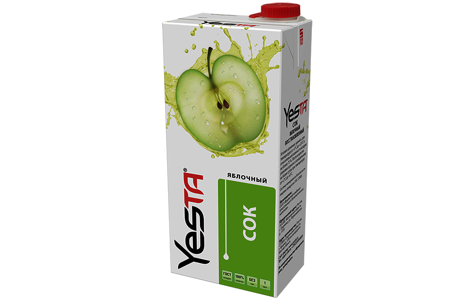 Сок яблочный восстановленный для питания детей дошкольного и школьного возраста с 3 лет Yesta 1 л