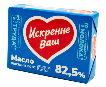 Масло сладко сливочное Традиционное Искренне Ваш 82,5% ГОСТ 180гр. БЗМЖ