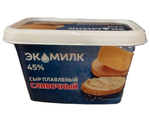 Сыр плавленый Экомилк 350 гр. мдж 45% ванночка БЗМЖ