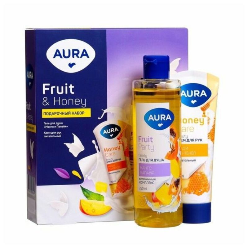 Подарочный набор AURA (гель для душа 250 мл, крем для рук 75 мл)