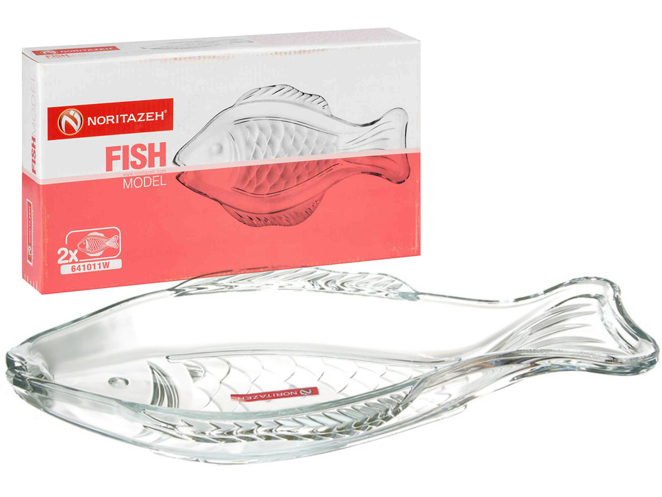 Блюдо стеклянное для рыбы Noritazeh Fish 37х22см в подарочной упаковке