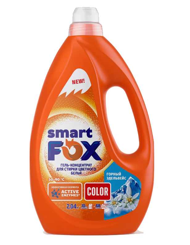 Гель концентрат для стирки SMART FOX COLOR 2,04 л. (68 стирок)