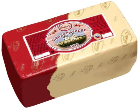 Сыр "Монастырский" 50% жирн. БЗМЖ, вес