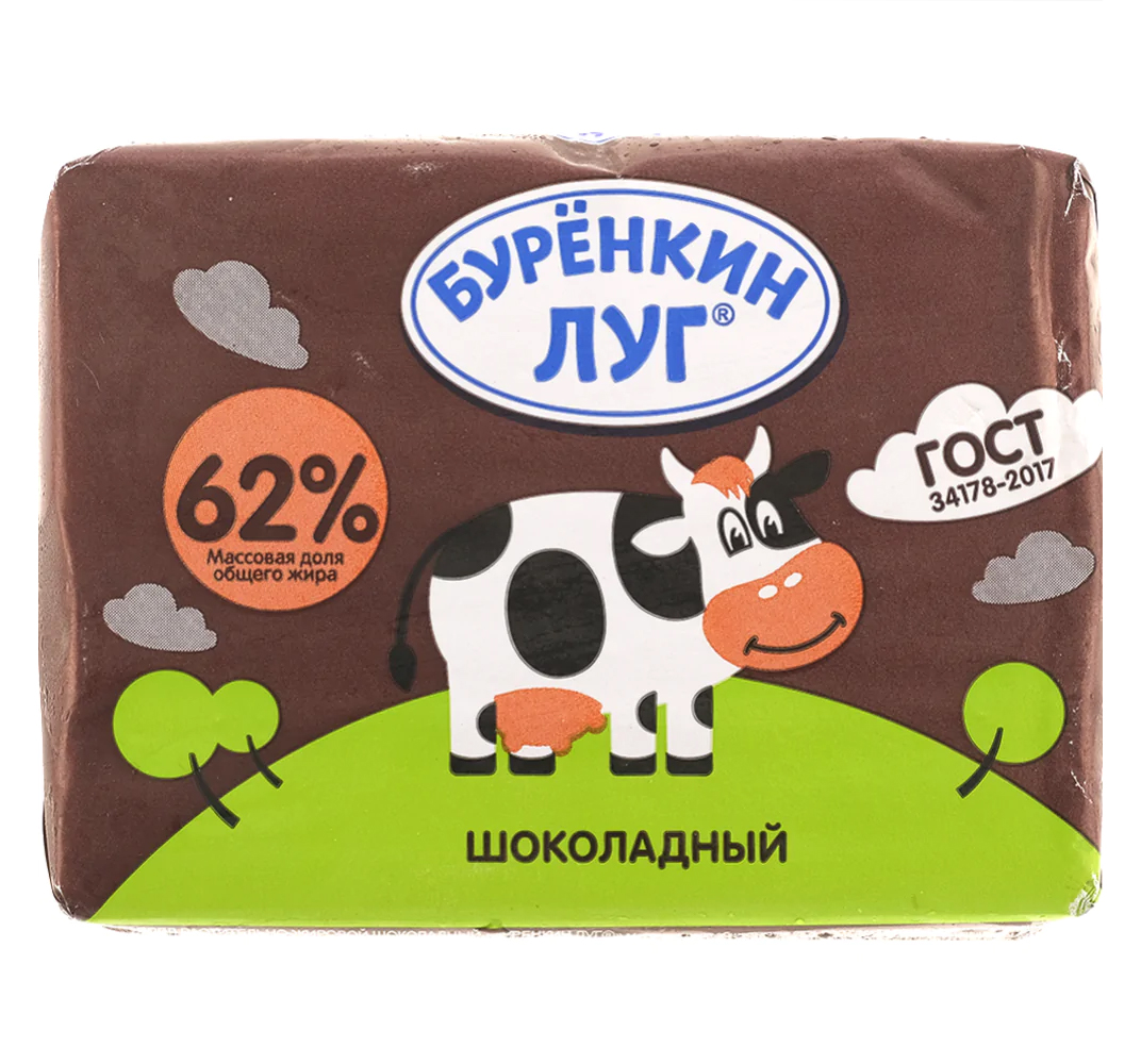 Спред шоколадный "Буренкин Луг" ГОСТ МДЖ 62%,180г, ООО «7 Утра»