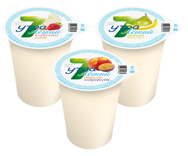 Продукт йогуртный пастеризованный с соком ТМ "7 Утра". м.д.ж. 2,6%. 350г