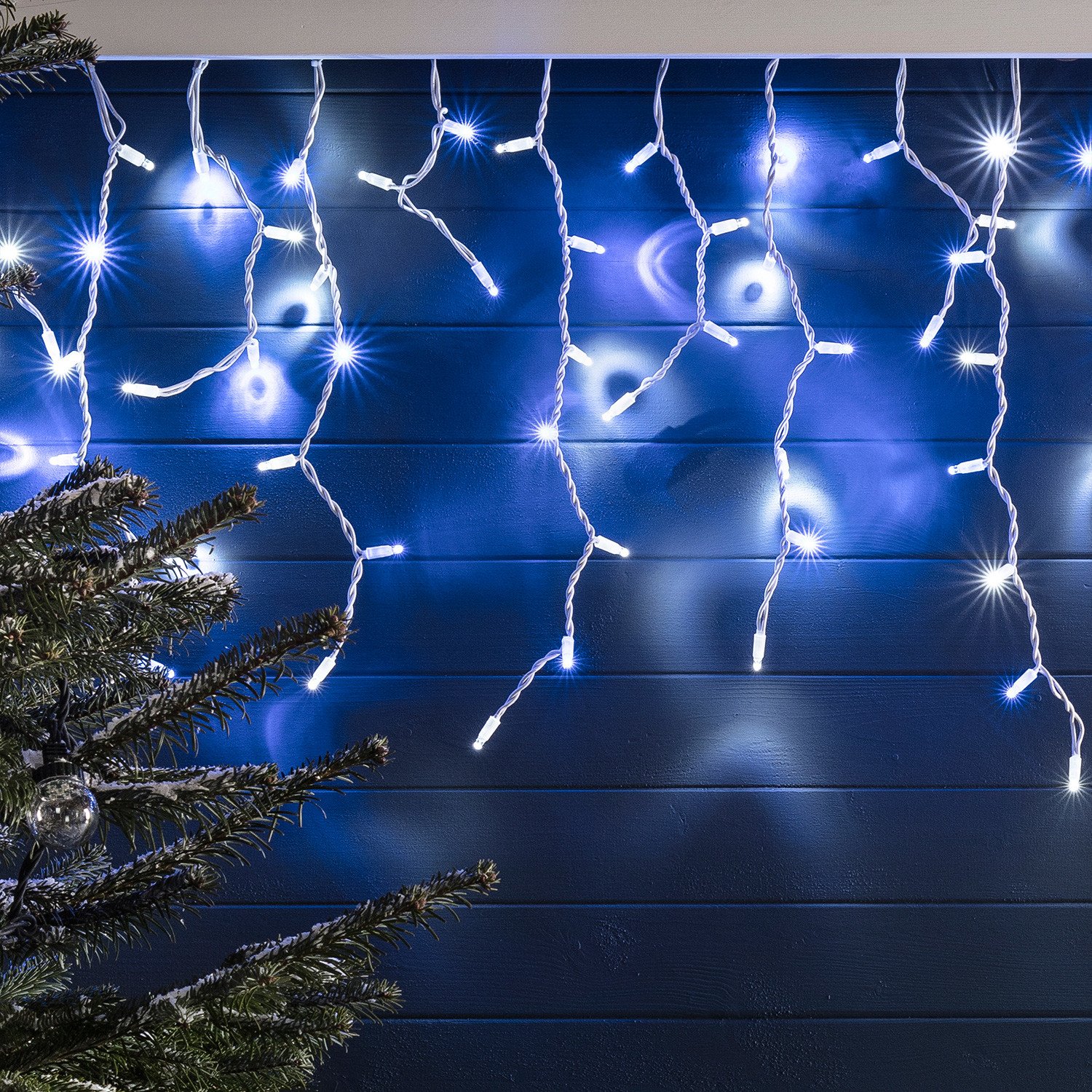 Светодиодное морозостойкое украшение гирлянда "Сияние", длина 4 м., высота 0.7 m., прозрачная нить