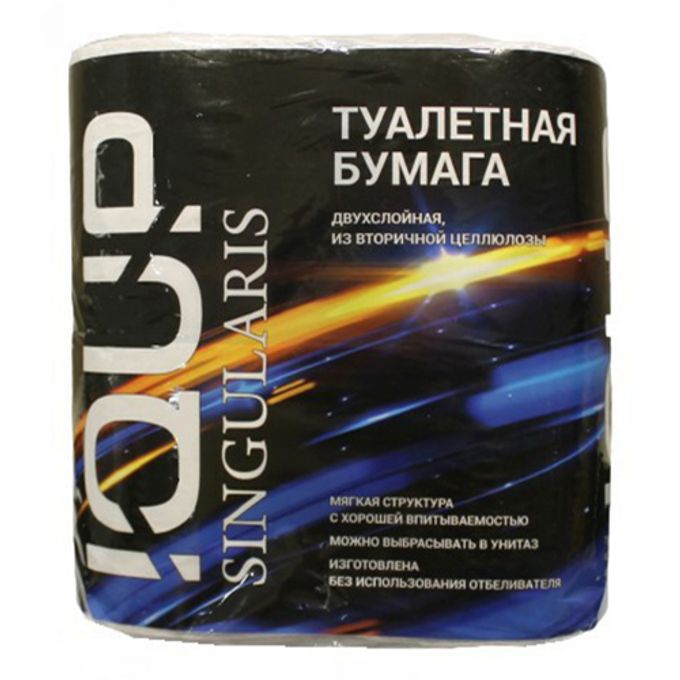 Туалетная бумага «IQUP Singularis» с перф и тисн 2сл 4 рул (17,5м рулон)