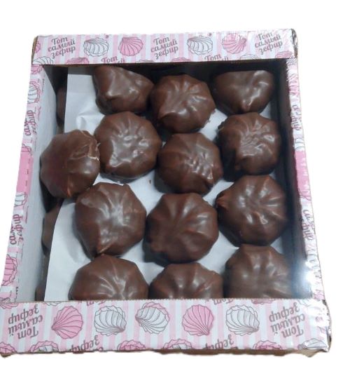 Зефир глазированный кондитерской глазурью с ароматом ванили 1кг, Кондитерская фабрика Одинцовская КФ