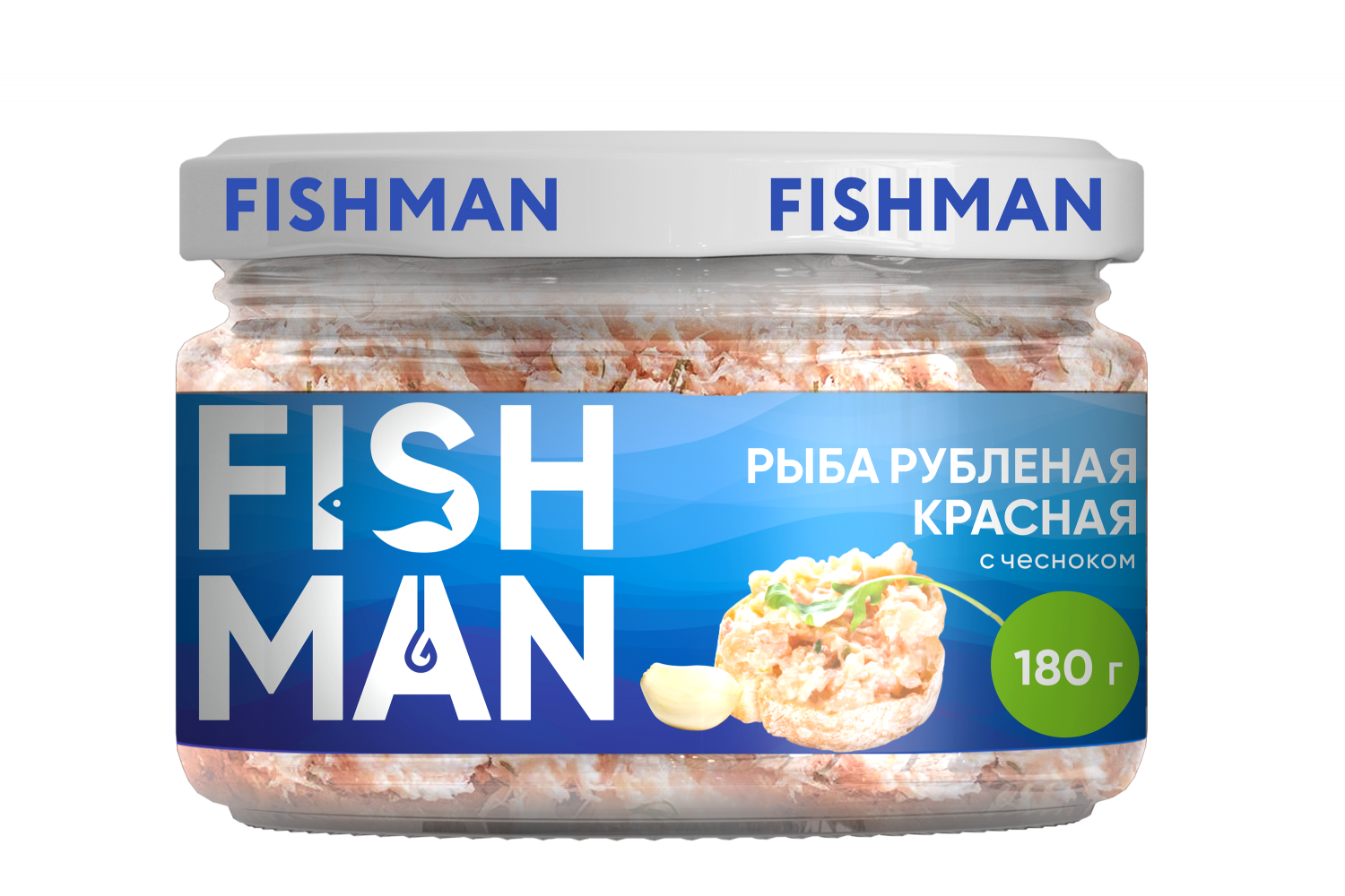 Рыба рубленная красная FishMan , банка стекло 180 гр