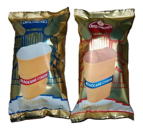 Мороженое пломбир Ярославское плоский ваф стак. МДЖ 12%, 80 г, БЗМЖ ООО" Вологодское мороженое"