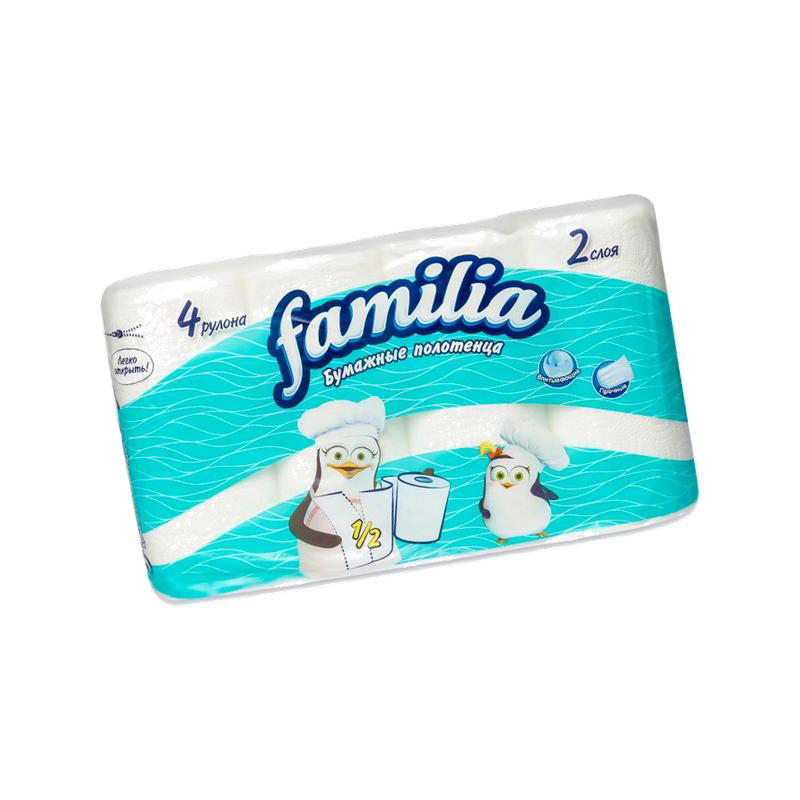 Бумажные полотенца FAMILIA CLASSIC 2 слоя 4 рулона