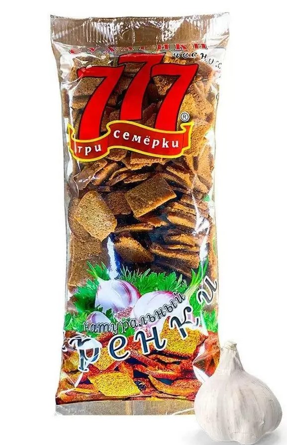 Гренки 777 со вкусом чеснока, 500г