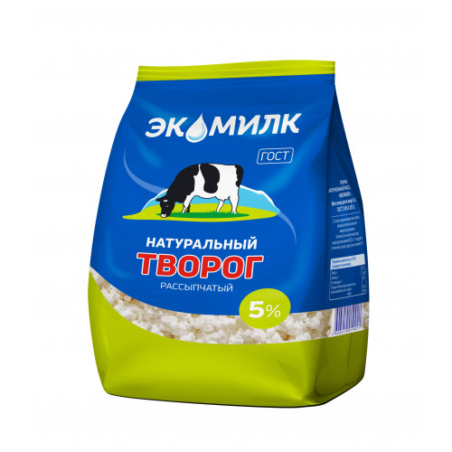 Творог Экомилк 5% рассыпчатый 350 г, БЗМЖ