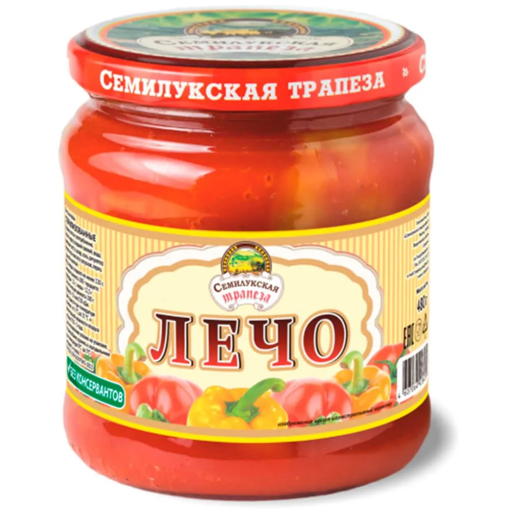 Лечо в томатном соусе Семилукская трапеза 460г ст/банка