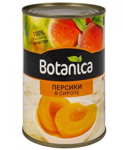 Персики половинки в сиропе консерв. (Botanica) /КИТАЙ/ 425мл( кор (12шт))