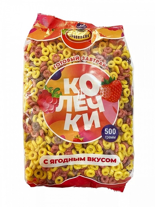 Завтраки готовые "Колечки с ягодным вкусом" 500 гр. ООО "Оптима"