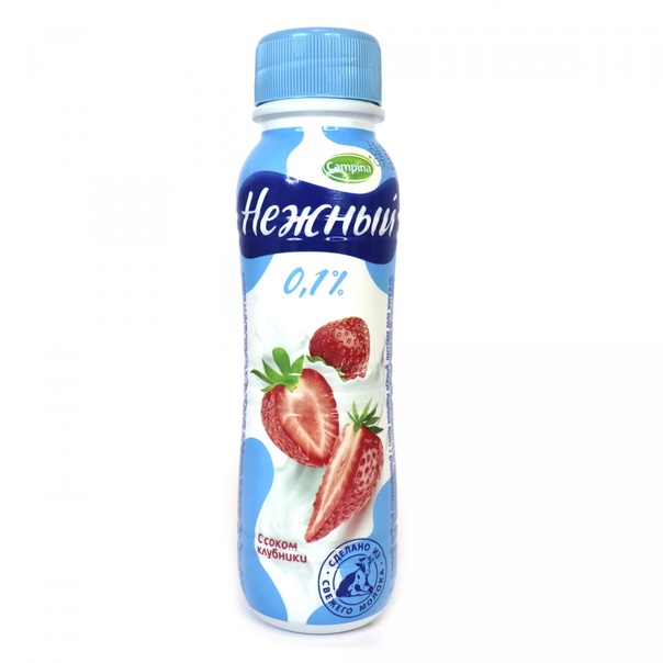 Напиток йогуртный Нежный с соком клубники/персика, БЗМЖ, 0,1% 420гр, Эрманн ООО