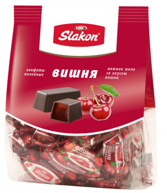 Конфеты глазированные Желейные со вкусами вишни, лимона 1кг, ООО Слакон, Москва