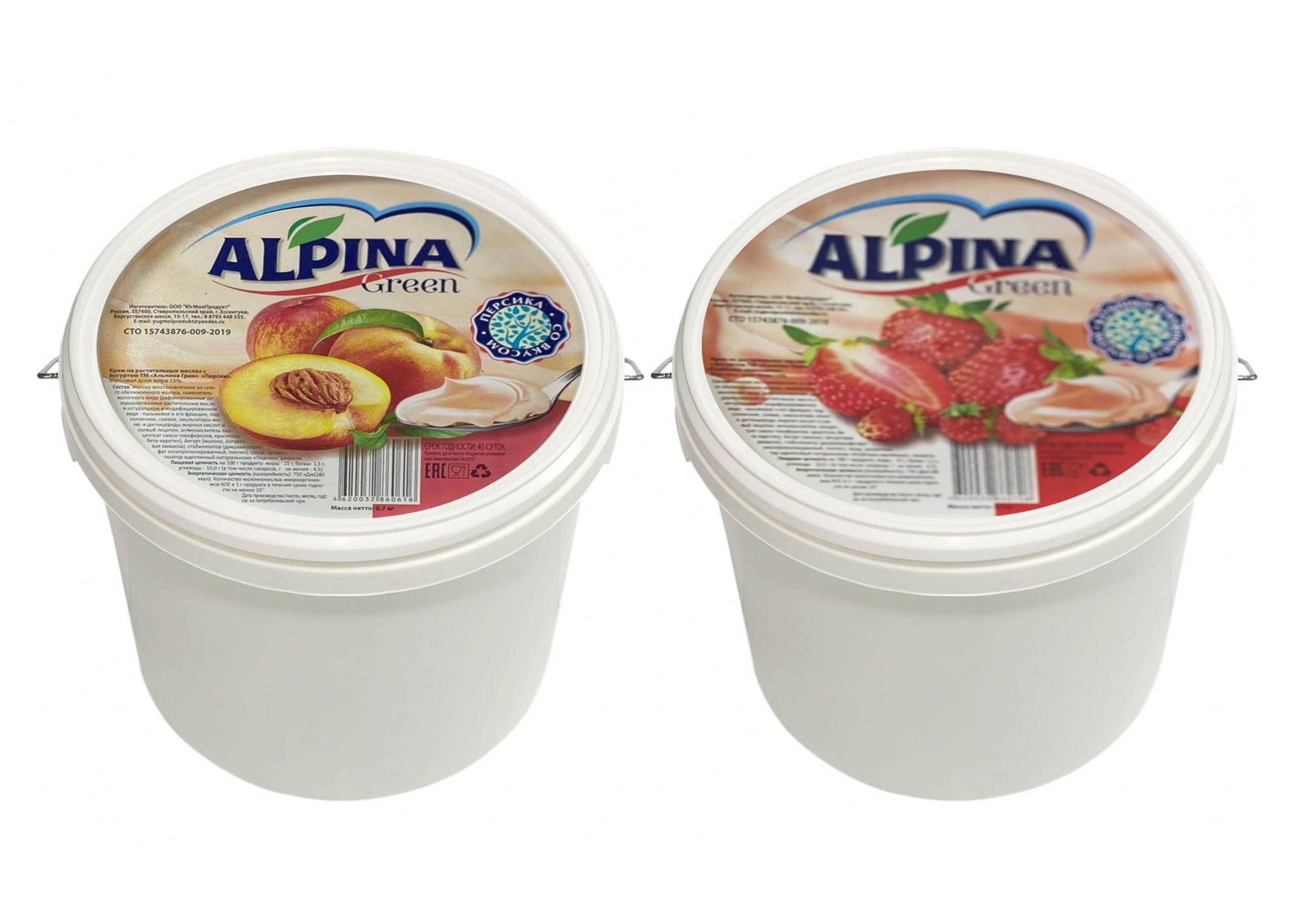 Крем с йогуртом Алпина 15% 700г с ЗМЖ ЮгМолПродукт 